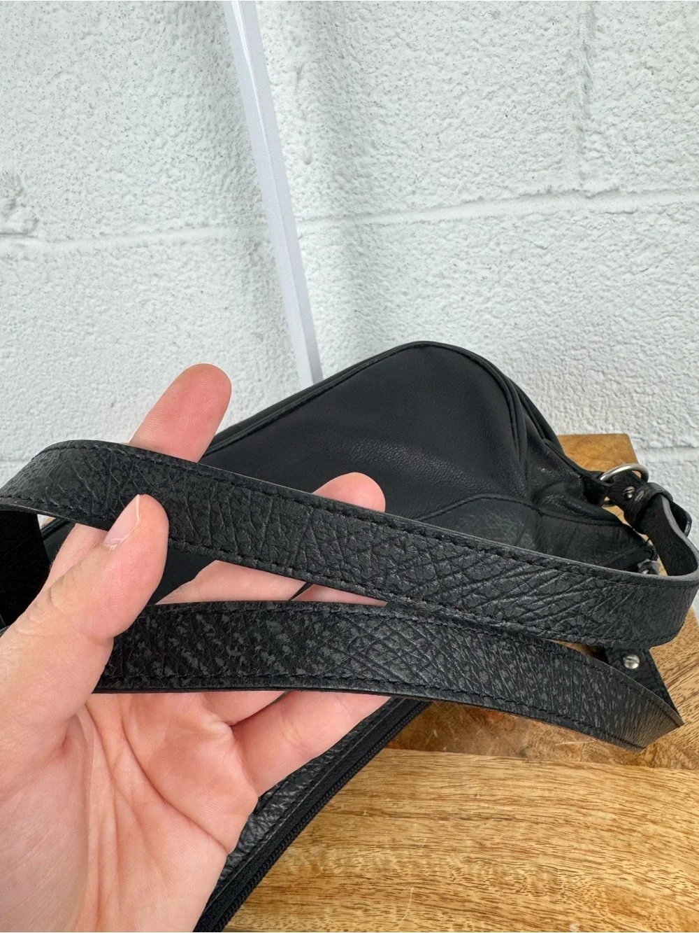 Roberto Cavalli Freedom Vintage Y2K Black Leather Shoulder Bag